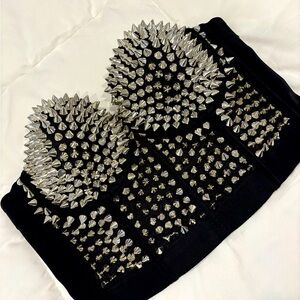 Black Studded Bustier Top